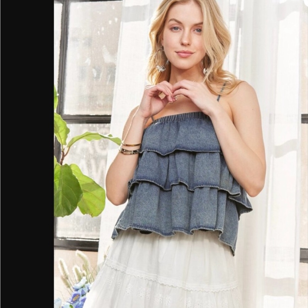 ADORA Blue Layered Denim Camisole